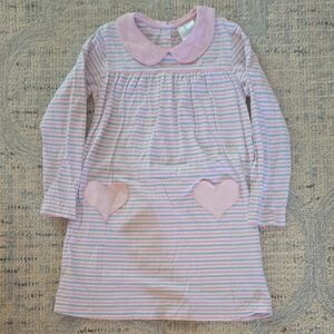 Little English Pink and White Striped Dress